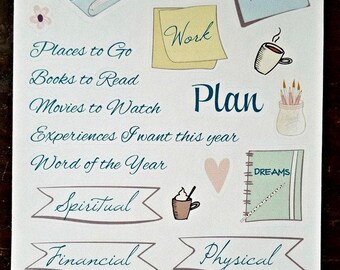 Goal-Setting Stickers: Dot Journal Planner Accessories