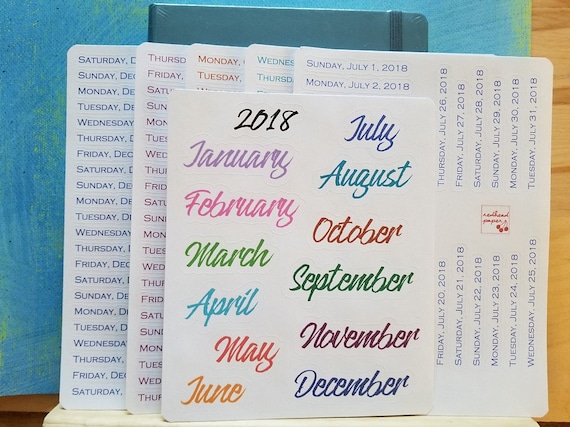 12 Month Set Minimalist Daily Planner Stickers Dot Journal Accessories  Daily Stickers Dot Journal Kit 