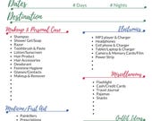 Printable Packing List - Circles (Digital Download)