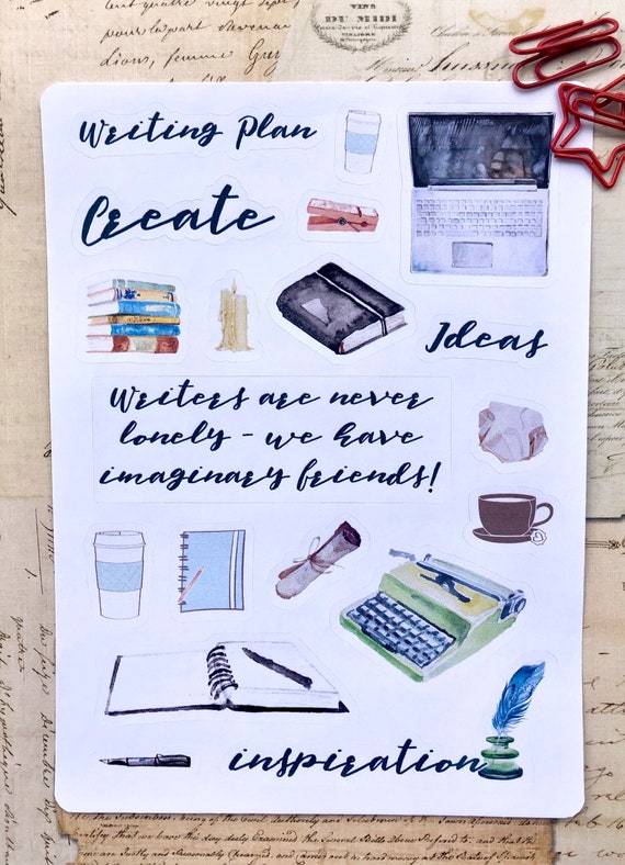 Writing Fun Stickers Dot Journal Accessories Gifts for Writers Planner Stickers 
