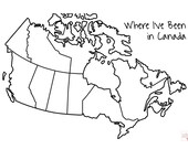 Canada Provinces Visited Sticker | Dot Journal Accessories | Trip Scrapbook | Travel Journal