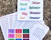 Minimalist Planner Stickers: Daily, Monthly Tabs, Large Month Names