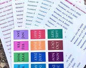 Daily Dot Journal Stickers: 12 Month Tabs, Minimalist Planner Accessories