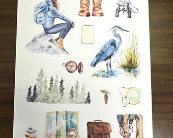 Nature Girl Stickers | Dot Journal Accessories | Outdoorsy Woman