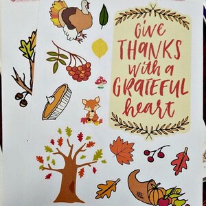 November decorative stickers Dot Journal Accessories Gratitude Stickers Autumn Love Planner Stickers image 3