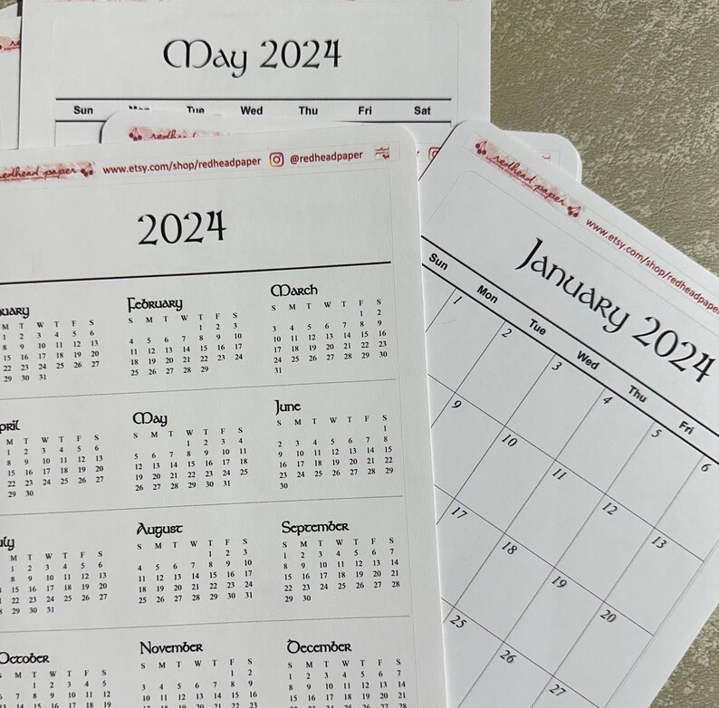 12 Full-page Month Stickers Dot Journal Accessories Monthly Overview Month Calendar 2024 image 3