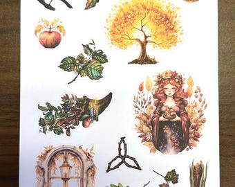 Mabon Stickers | Harvest | Dot Journal Accessories | Pagan | Wiccan