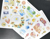 Summer Journaling Stickers | Sunshine | Dot Journal Accessories | Planner Stickers | Lemonade Sunflowers Daisies Picnics