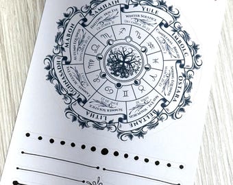 Wheel of the Year Sticker | Dot Journal Accessories | Annual Overview | Pagan | Wiccan