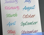 Month Name Stickers for Dot Journal
