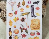 Autumn Mood Planner Stickers: Cozy Fall Cottagecore Journal Accessories