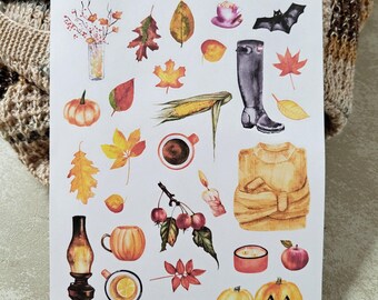 Autumn Mood Planner Stickers: Cozy Fall Cottagecore Journal Accessories