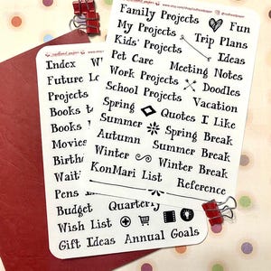 Dot Journal Collection Stickers: Planner Setup Stickers