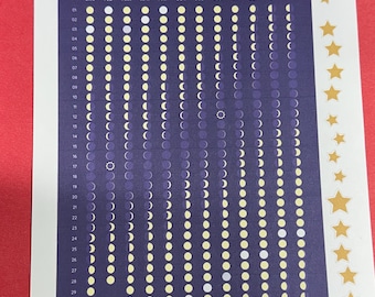 2026 Moon Phase Stickers for Dot Journals and Planners