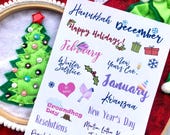 Winter Holiday Stickers | Dot Journal Accessories | Planner Decorations | Happy Holidays