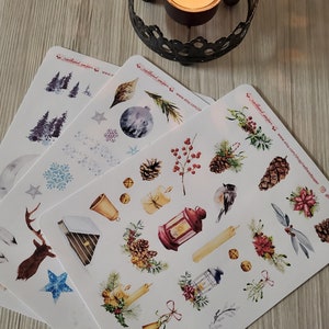 Winter Journaling Stickers Hygge Dot Journal Accessories Planner Stickers Winter Cottagecore image 7