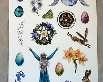 Ostara Sticker | Spring Equinox | Dot Journal Accessories | Pagan | Wiccan