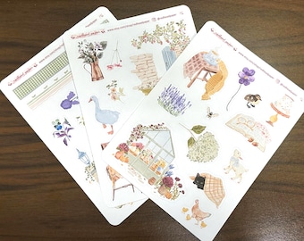 Spring Journaling Stickers: Cottagecore Planner Accessories