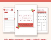Life Planner -- Live Like a Redhead printable planner kit (digital download)