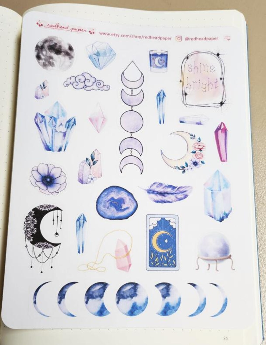 Celestial-themed Stickers for Dot Journals and Planners (stars, Moon ...