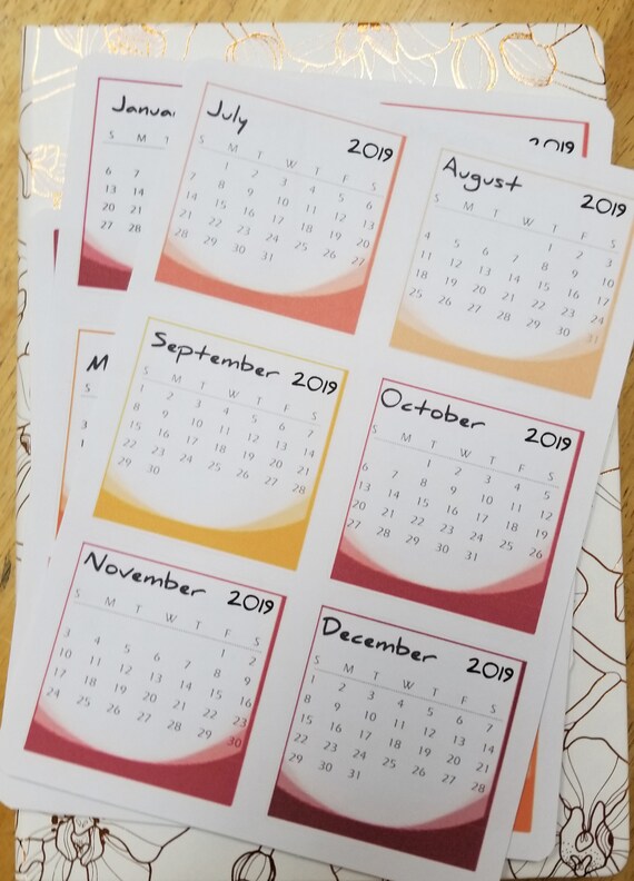 2019 mini calendar bullet journal stickers etsy