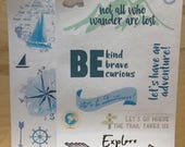 Adventure Inspiration Sticker Bundle | Hiking Stickers | Sailing Stickers | True North | Compass