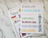 NaNoWriMo Sticker Bundle: Word Count Tracker, Calendar, Writer's Accessories