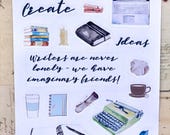 Writing Fun Stickers | Dot Journal Accessories | Gifts for Writers | Planner Stickers