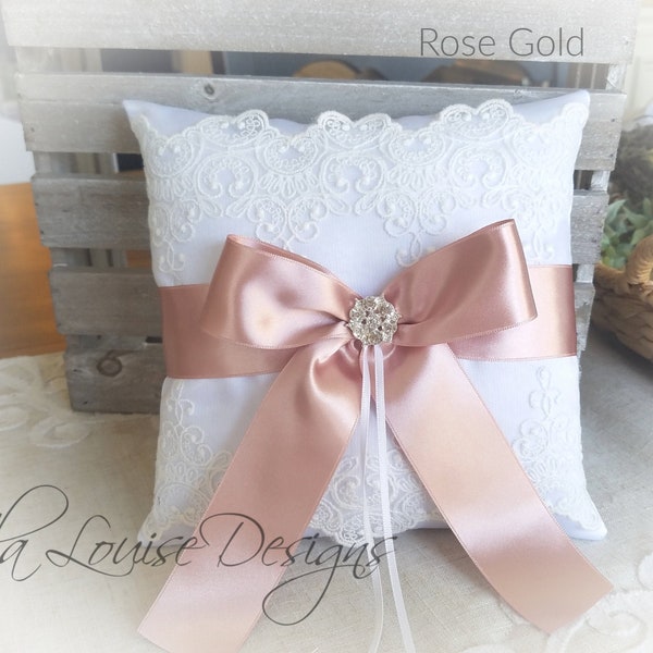 Ring Bearer Pillow, Ivory Ring Bearer Pillow, White Ring Bearer Pillow, Lace Ring Bearer Pillow