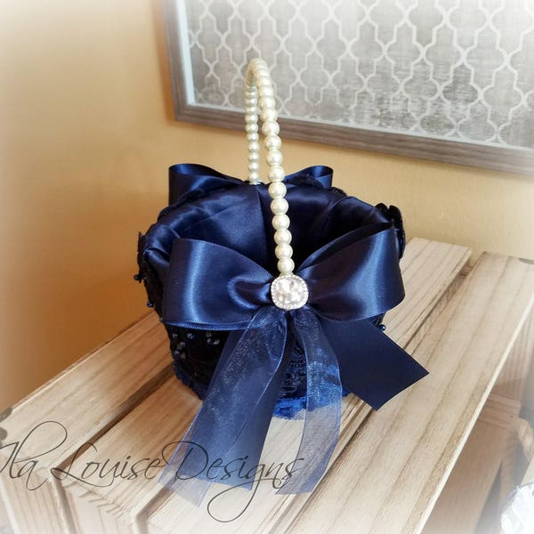 Canasta de la niña de la flor de la marina, cesta de la niña de la flor de la flor de la marina, cesta de la flor azul de la marina