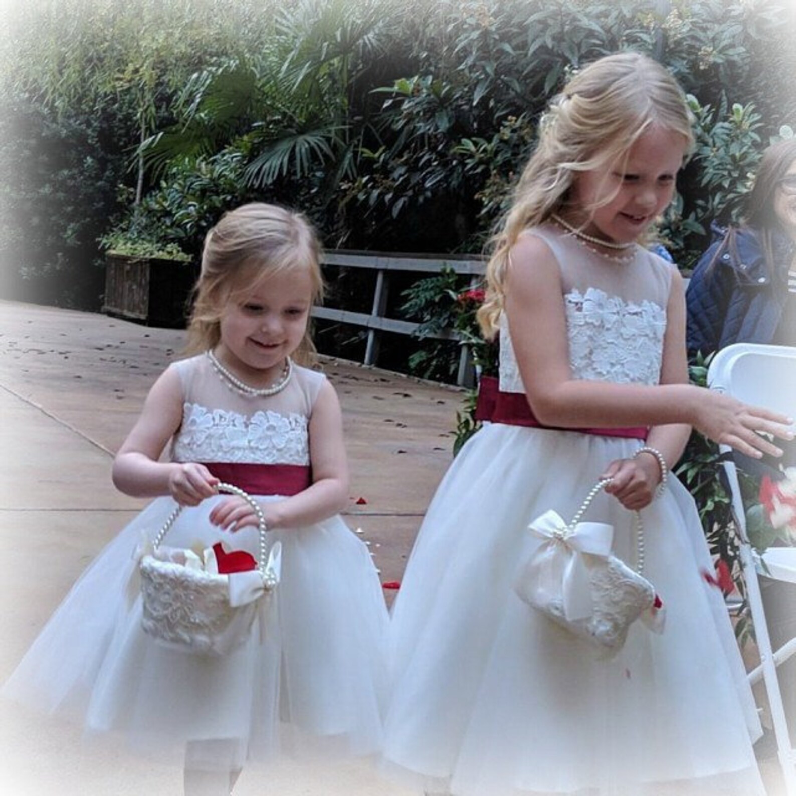 Beaded Flower Girl Basket Lace Flower Girl Basket Flower Etsy