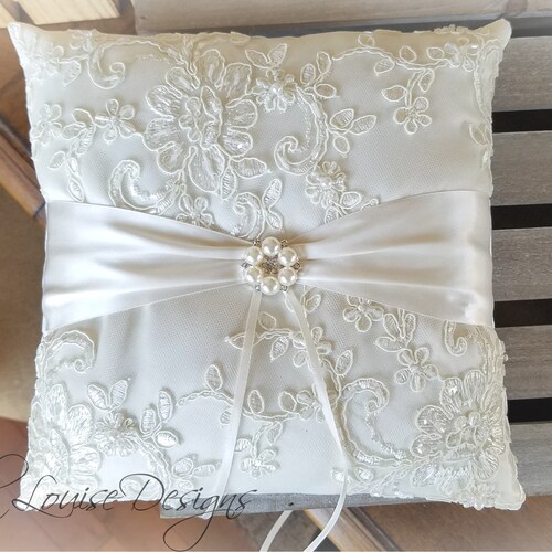 Ivory or White Wedding Ring Bearer Pillow Fast & Free Etsy Canada