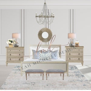 Bedroom E-Design Package | Neutral Transitional Room | Design Concept | Interior Design Service