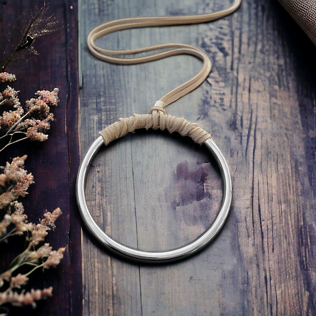 ネックレス・ペンダント Bold Ring Pendant Long Necklace GND 10K White Gold Yin-Yang Pendant with 1.69 Carat Total