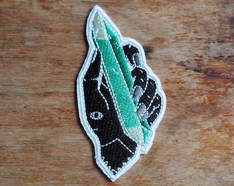 Crystal Power - embroidered iron on patch