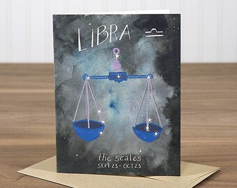 Libra - blank notecard