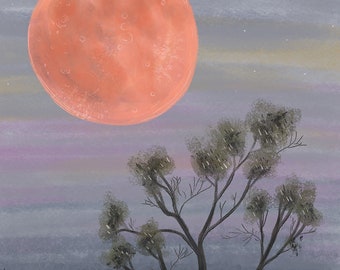 Pink Moon print - 8x10