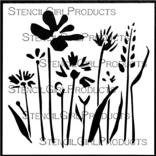 Wildflower Stencil for Crafts and Painting Flowers Stencil Bouquet Plants Stencils For Painting Reusable Stencils for Painting Mixed Media