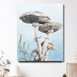 Portobella Mushroom Wall Art Fungi Canvas Art for Nature Lover Botanical Print Earthy Decor Rustic Home Decor Mycology Mushroom Lover Gift
