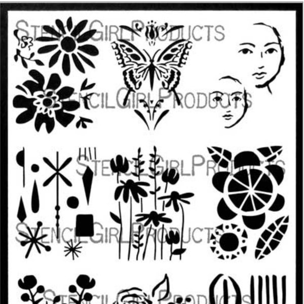 Mix Up Stencil for Painting Mixed Media Art Supplies Arts Stencils Art Journaling with Stencils Templates and Transfers Artist Stencil Sheet