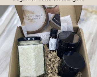 Beginner Soy Candle Making Kit, DIY Candle Craft Set with Amber Jars, Easy At Home Craft Gift for Friend or Daughter, Girls Night Activity