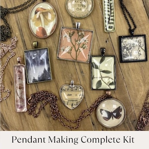 DIY Pendant Making Kit Personalized Jewelry Kit for Beginners Craft Kit for Adults Make Your Own Necklace Gift for Jewelry Maker Supply Kit