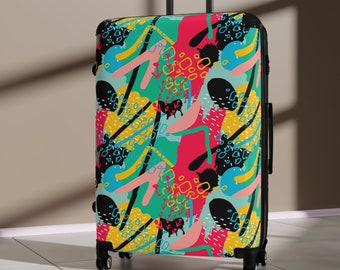 Grafikdesign-Hartschalenkoffer für Frauen Moderner grafischer Musterkoffer mit drehbaren Rädern Hartschalenkoffer mit drehbaren Rädern Koffer