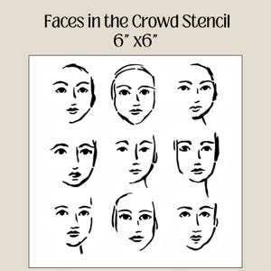 Face Stencil for Painting Plastic Face Templates Art Journaling Stencils Handmade Cards Paper Doll Stencils 6"x6" Stencil Sheet Mixed media