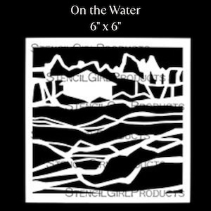 On the Water Stencil Mixed Media Texture Reusable Stencil Art Stencil DIY Craft Stencil Painting Stencil Lake House Stencil For Crafts