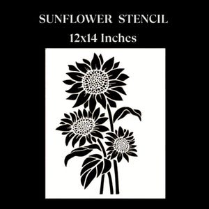 Zonnebloemstencil voor Gelli Plate Printing Junk Journal Supplies Plakboekpagina's DIY Card Making Tool Mixed Media Bloemsierkunst Botanische kunst