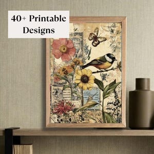 Druckbare Garten Wand Kunst Vintage botanische Druck Sofortiger Download Floral Home Dekor digitale Kunst Galerie-Wand oder Rahmen in beliebiger Größe