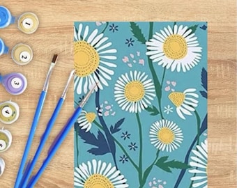 Beginner Friendly Paint by Number Kit for All Age DIY  Flower Painting  Family Activity Gift Creative Event Activity Paint Night Supplies