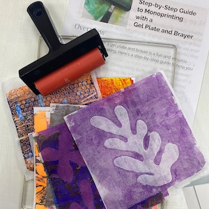 Outils de monoimpression Kit artistique pour débutant Fournitures artistiques pour plaque de gel pour l'art d'arrière-plan texturé Rouleau acrylique pour la fabrication de cartes Outils de scrapbooking Ensemble d'impression