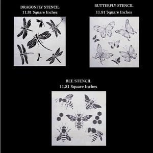 Pochoir d'artisanat de créature de jardin pour la fabrication de cartes d'art mixte, page de scrapbooking, pochoir abeille, papillon ou libellule, cadeau d'art, impression sur plaque de gel